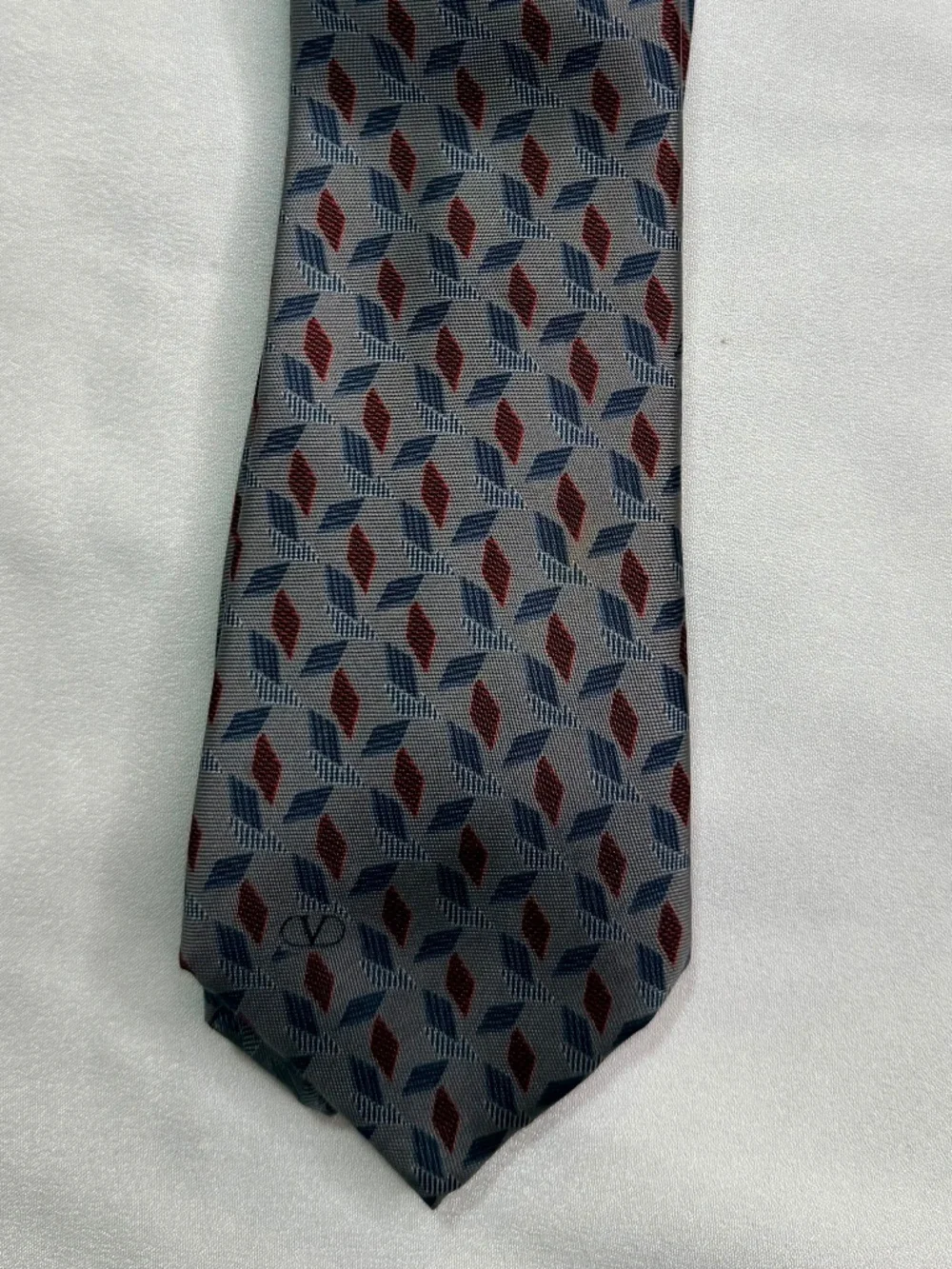 Valentino Garavani Vintage 100% Silk Geometric Tie Handmade in Italy